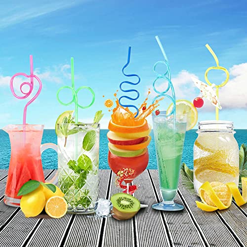 15 pitillos plásticos reutilizables y flexibles color naranja miniatura 6