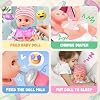 SMILESSKIDDO Baby Doll Set - 14 Babydoll with Dolls Accessiores, Realistic Pretend Play Doll Includes Carrier Bassinet Bed, Feeding Set, Doll Clothes, Toddler Toys Gifts for 1 2 3 4 5 Year Old