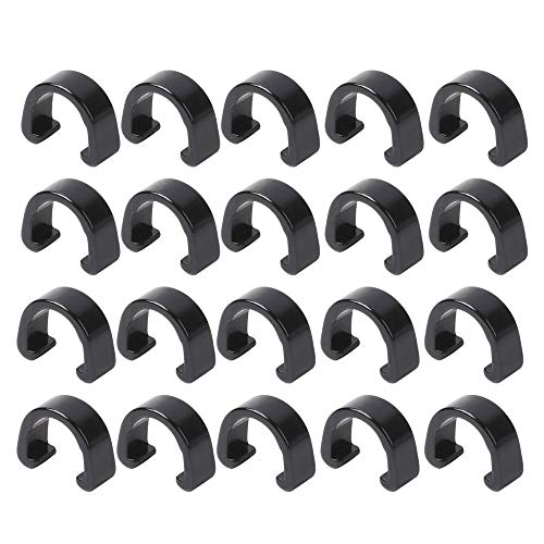Saipe 20Pcs Aluminum Alloy Bike Cable C-Clips Brake Cable Housing Clip Bicycle Cable Hose Guide Clamps For Brake Derailleur Shift Cables #TOP7