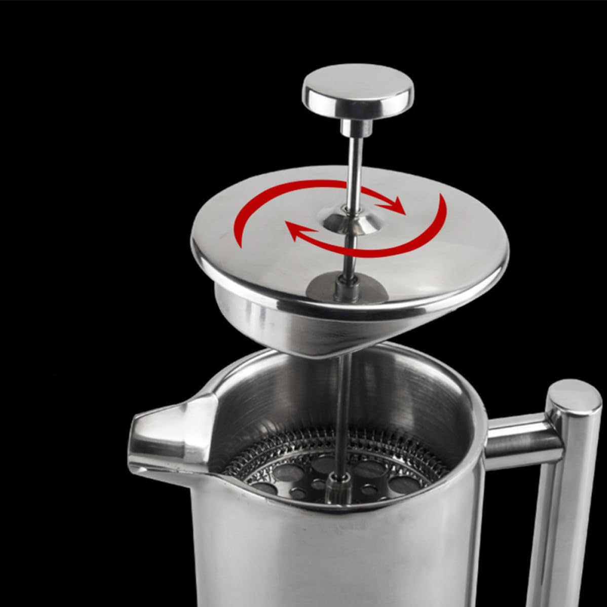Cafetière à Piston en Acier Inoxydable 304 Double Paroi 350ml Passoire à Thé Multifonction pour Usage Domestique Pratique et Résistante la Chaleur