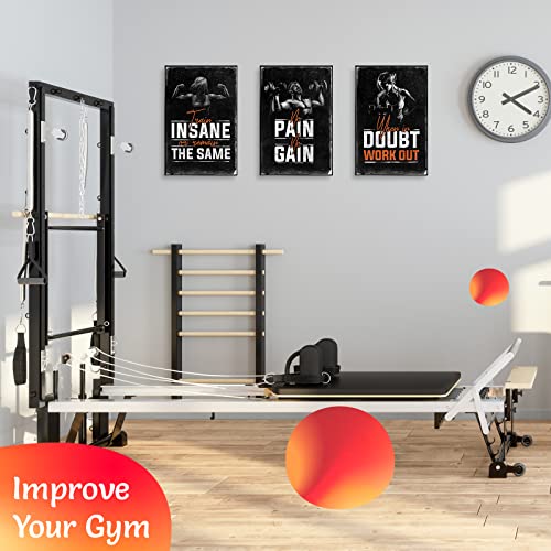 Bodybuilding Posters with Motivational Quotes. Fitness Wall Art Decall for Inspiration. Weight Lifting Workouts Inspirational Images. No Pain No Gain Prints. Great Christmas Gift!