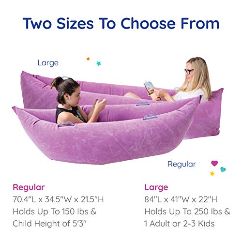 Fun And Function Cozy Canoe - Inflatable Sensory Peapod For Kids With Sensory Issues & Special Needs - Therapeutic Compression & Calming Pressure - Sensory Chair For Kids Ages 3+ - Purple - Medium #TOP3