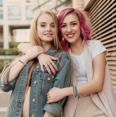 JEWPAPK 30-36Pcs Woven Wrap Friendship Bracelets Handmade Braided Friendship Bracelet Colorful Adjustable String Bracelet Perfect for Matching Accessory3