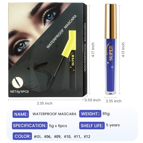 Image of Colored Mascara for Eyelashes, Voluminous Colorful Mascara Set, Pink Blue Purple White Brown Black Lash Pack - Lengthening, Defining, Curling, Multiplying Formula, Cruelty-Free & Waterproof
