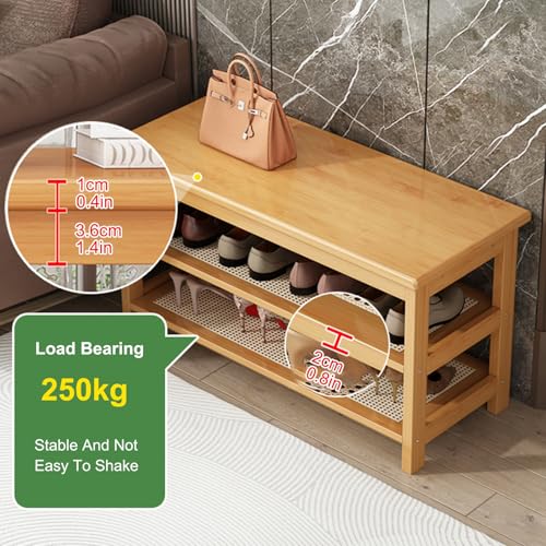 Banc d'appoint d'intérieur à 3 niveaux et étagère à chaussures pour entrée - 6