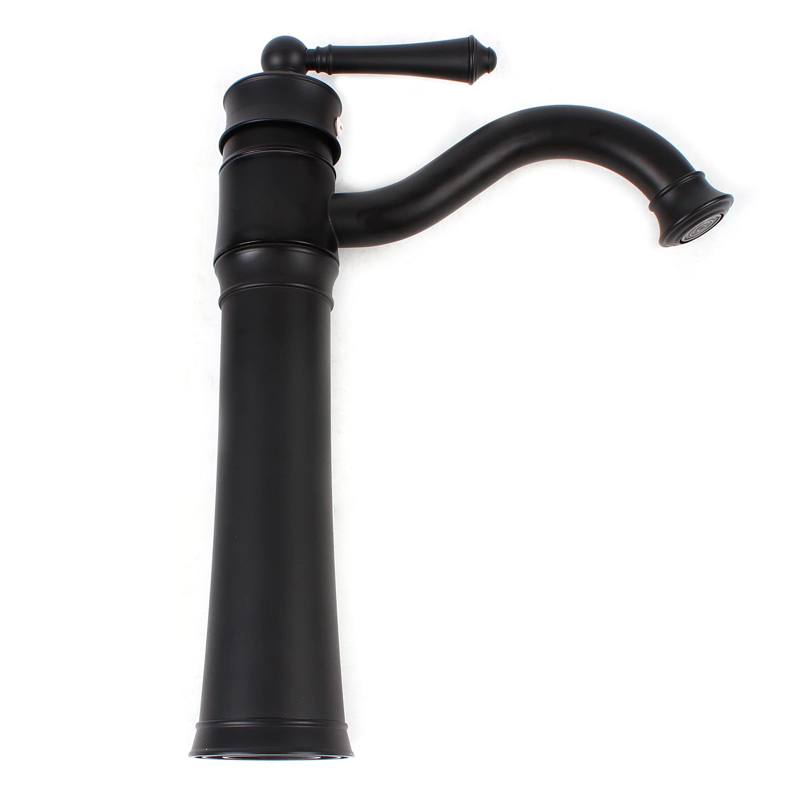 Grifo de cocina, grifo clásico de caño alto, grifo de cobre, grifo monomando para baño, color negro