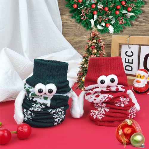 Meias de mãos dadas, 2 peças de meias de Natal que dão as mãos, meias verdes e vermelhas para casais