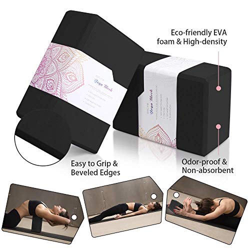Arltb Yoga Block 2 Pack Yoga Blocks And Strap Set, 2 Pack Stretch Blocks With Strap,Yoga Stretching Bricks With Strap,Yoga Brick Set Of 2 Yoga Bricks Stretch Blocks Yoga Cube Blocks - 4 X 6 X 9 Inch #TOP1