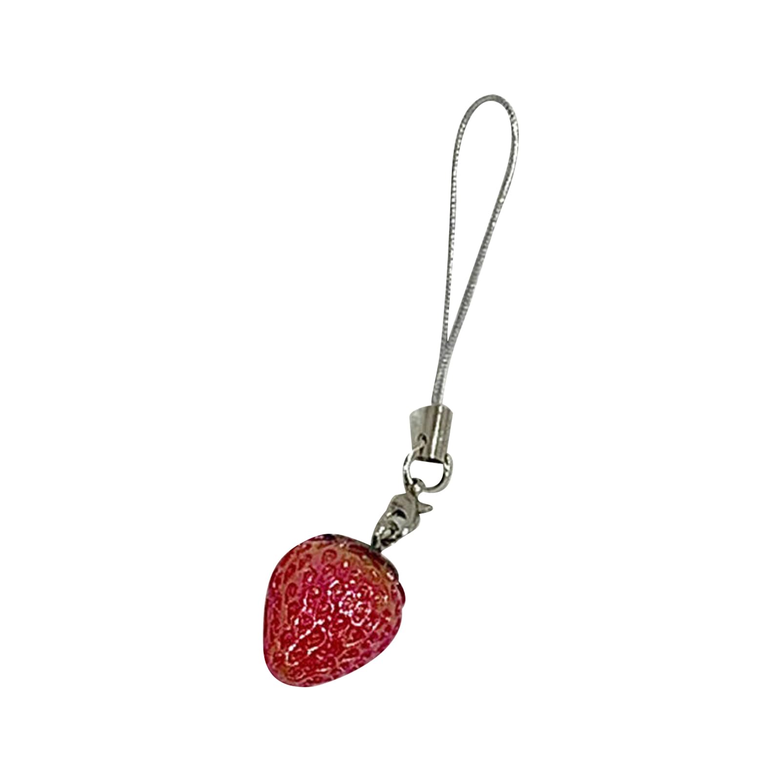 NEWFT Strawberry Pendant Phone Accessory Handmade Keychain Pendant for Bag Purse