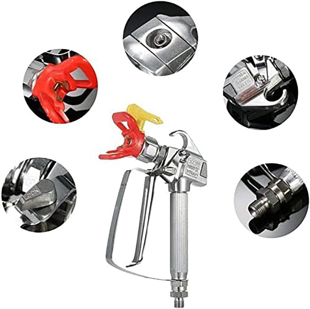 Airless Paint Spray Gun with 517 tip Swivel Joint 3600PSI High Pressure Spray Gun