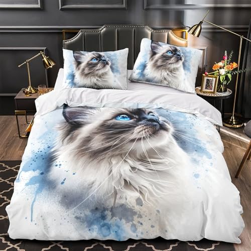 Parure de lit microfibre avec impression 3D Chat Muppet pour ado - 4