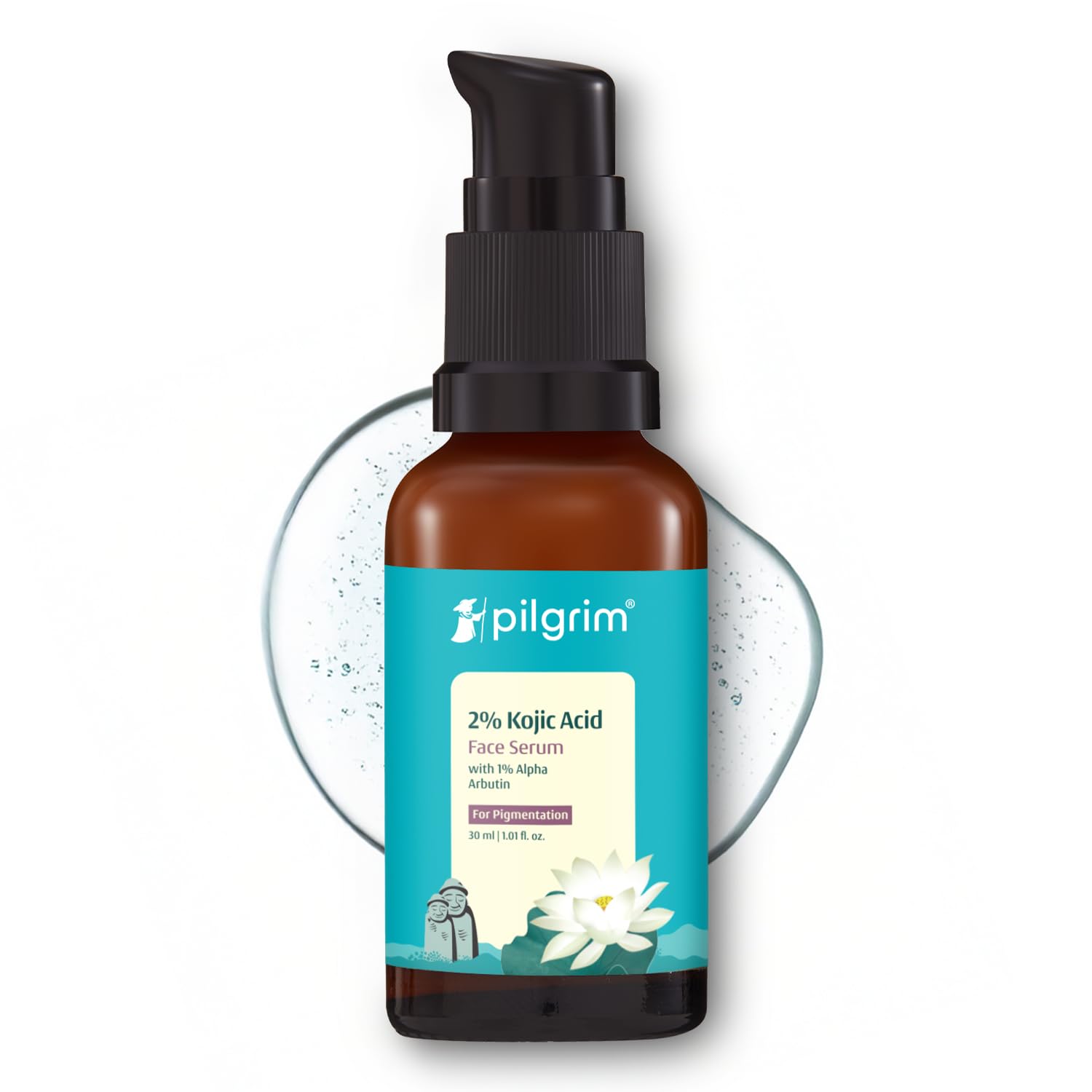 Pilgrim 2% Kojic Acid Serum for face (30 ml) with 1% Alpha Arbutin & Korean White Lotus For Acne & Darks spots| Anti-pigmentation Face Serum For Men & Women | For All Skin Types