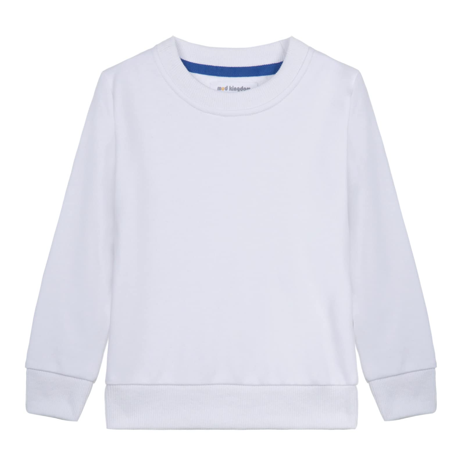 Mud Kingdom Little Boys Girls Sweatshirt Plain Crew Neck Pullover Rib Knitting Casual Spring Autumn