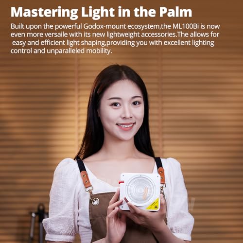 Image of Godox ML100Bi 120W Godox LED Video Light Kit with 60cm Softbox | 2800K-6500K Bi-Color LED, 34300Lux, CRI 97+ /TLCI 98+, APP Control, 11 FX Effects, Live Streaming, Photography