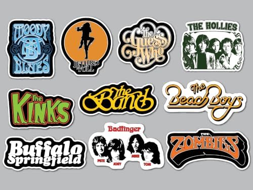 Classic Rock Sticker Pack (10 Stickers) Set 10 Retro 70s Vinyl Album Art Waterproof Collectible Tour Merch Music Fan Gift Vintage Design Radio hit Stage Gear Analog Sound Band Decal Concert Style image 3
