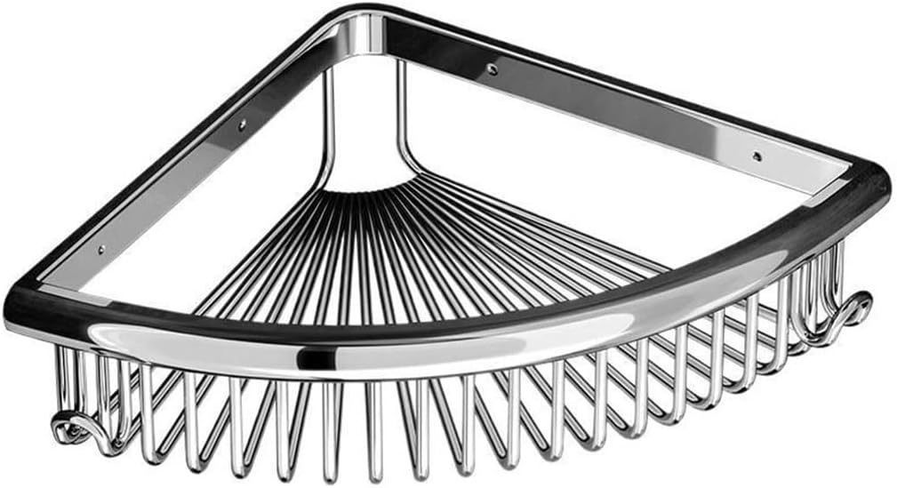 Solid Brass Triangle Bathroom Shelf - Drill-Free, Corner Mount For Shower, Holds Toiletries & Shower Gel(Single-layer)