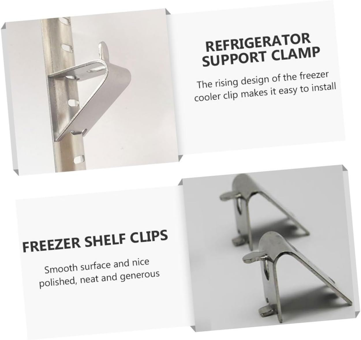 25pcs Stainless Steel Freezer Shelf Clips for Refrigerator Heavy Duty Support Hooks for Fridge Shelves Easy Installation Durable and Non-deforming Clips