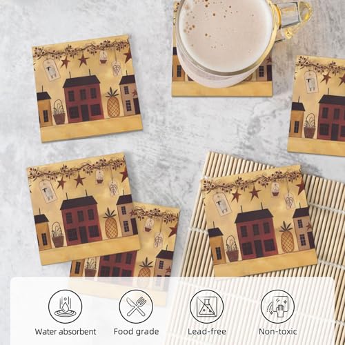 Dessous de verre absorbants style maison beige pour vos apéritifs et moments de détente