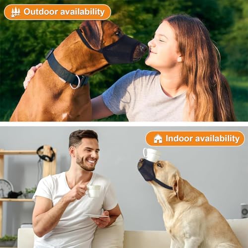 Dog Muzzle, Muzzle For Medium Dogs, Lightweight & Breathable Mesh Muzzle, Adjustable Anti-Fall Bite Barking Chewing (Black, M) - Image 6