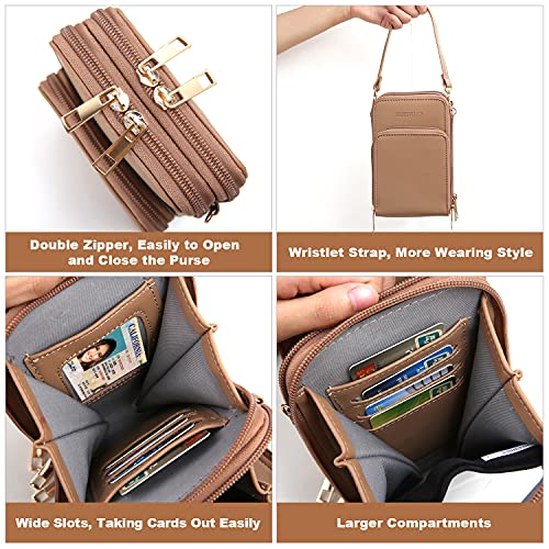 Image of Crossbody Cellphone Purse Women Touch Screen Bag RFID Blocking Wallet Handbag Shoulder Strap