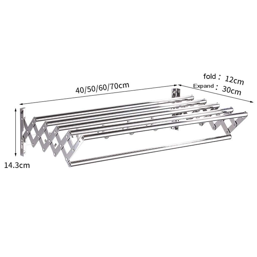 Wäschetrockner für Badezimmer, Handtuchhalter, Haken, Wäscheständer, Wandmontage, Edelstahl, ausziehbar, faltbar, für Balkon, Innen- und Außenbereich, platzsparend, Größe: 40 cm