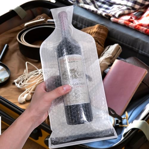 Pacote com 6 sacos de vinho reutilizáveis para viagem para garrafa de vinho, manga inquebrável, mang