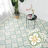 KUKUAN フロアタイル 大理石 木目 接着剤不要 粘着シート 貼るだけ 置くだけ 厚手1.2mm 防水 防汚 DIY 賃貸OK 初心者向け クッションフロア 耐久性 土足可 店舗用 床シート 防滑 簡単施工 (浅緑, 42枚)