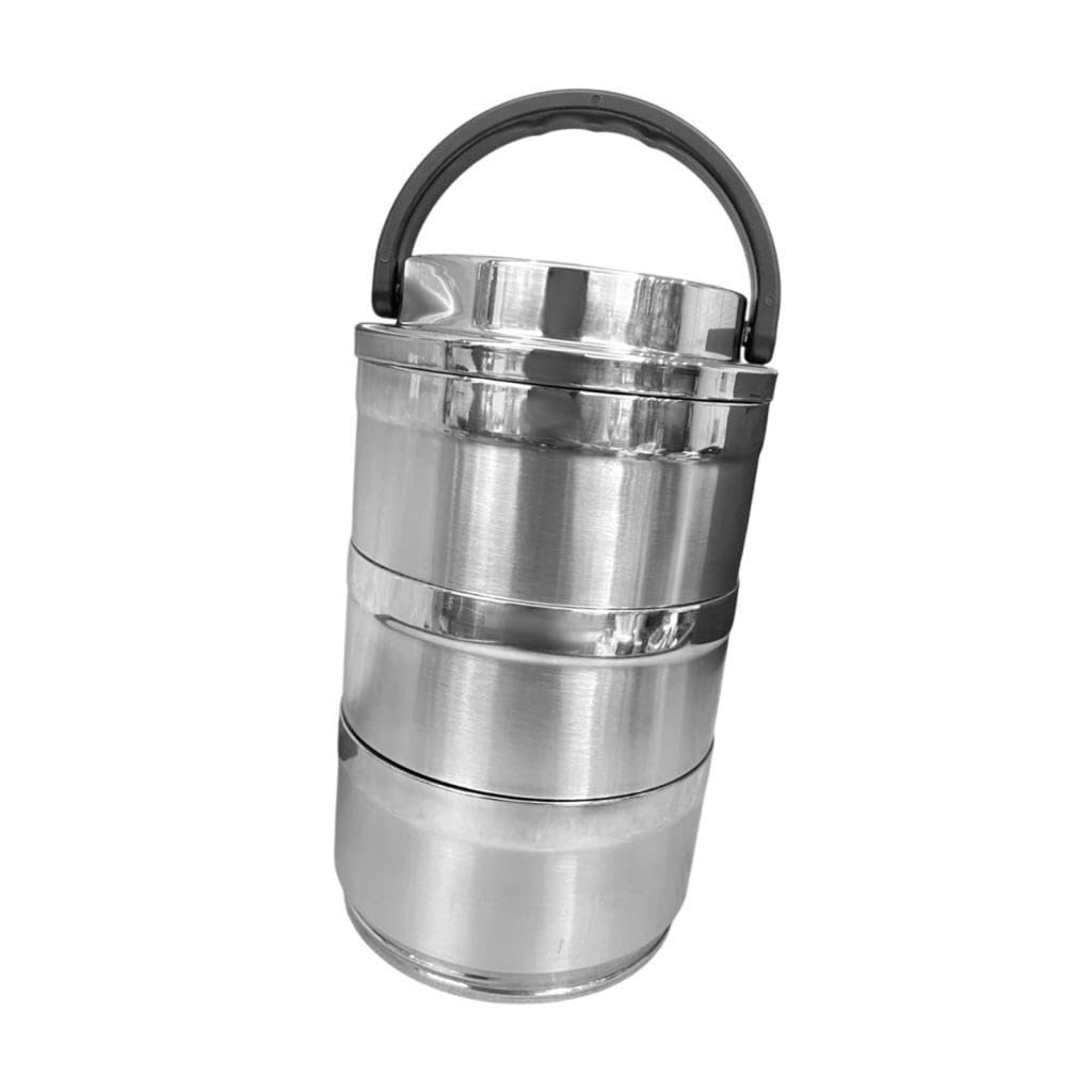 Bento Box, Lunch Box, Leakproof Tableware, Stainless Steel Lunch Container, Food Prep Container for Camping, Work, Office, Home, 3 Layer