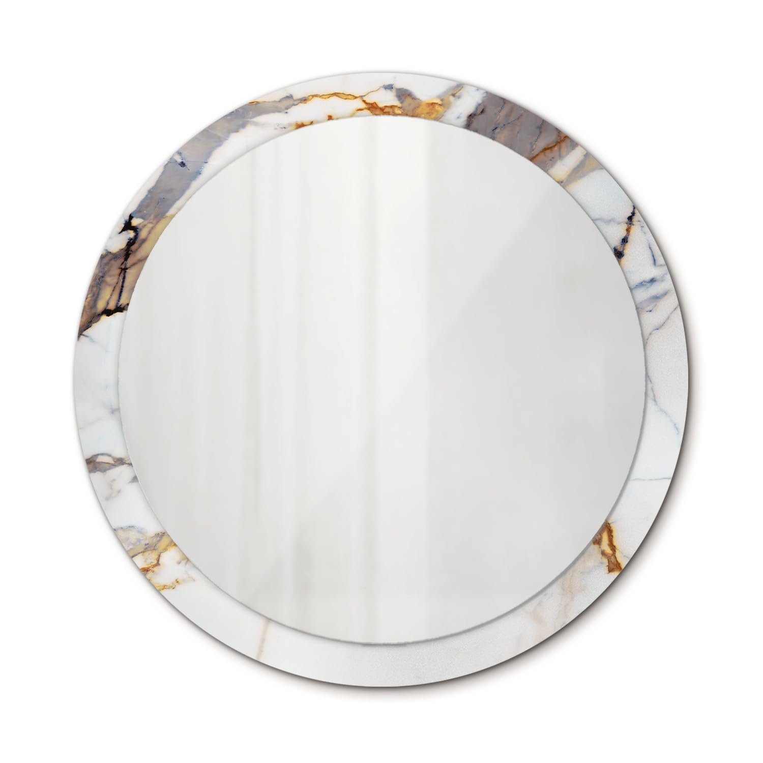 Grand miroir rond 100 cm marbre blanc pour agrandir une pièce sans travaux