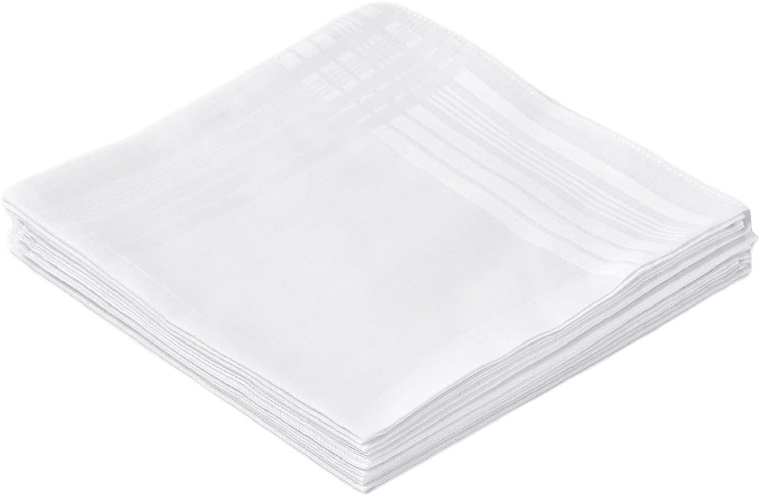 Men's Pure White 100% Cotton Handkerchief