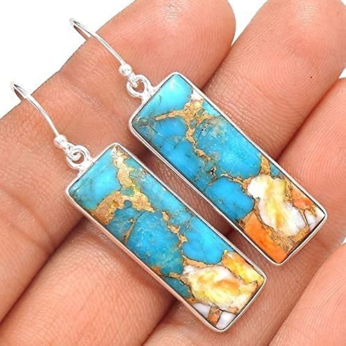 Boucles d'oreilles argent 925 et turquoise de qualité supérieure