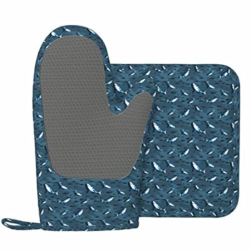 Christmas Oven Mitts(Right Hand) Heat Resistant Sets,Vintage Reindeer Rococo,Kitchen Oven Glove High Heat Resistant With Non-Slip Silicone Surface For Cooking,Green #TOP1