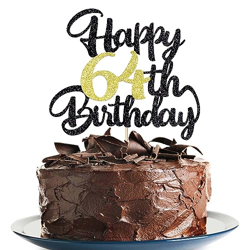 Image of Klionjor 64th Happy Birthday cake topper happy birthday cake decoration 64th birthday party decoration gift plugin