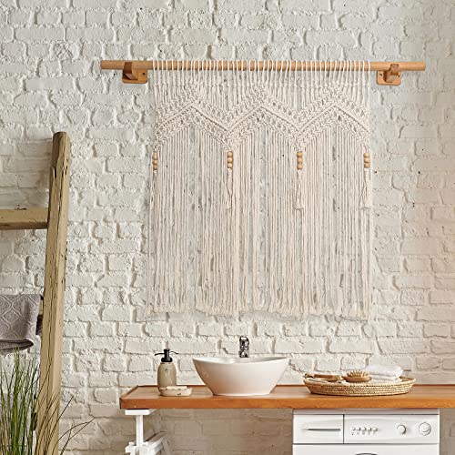 Macrame Valance Wall Hanging Boho Valance Window Treatments Valance 29" W X 33" H For Bedroom Living Room Kitchen Bathroom Wall Decor,1 Panel #TOP4