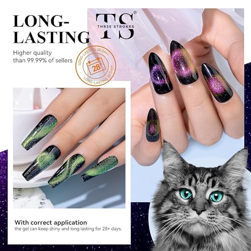 Image of THR3E STROKES Gel Nail Polish Set Gel Polish Orange Hot Pink Blue Yellow Green Purple Vibrant Spring Summer Gel Polish 7ML (UV /LED LIGHT REQUIRED) (COMET 69, 7.5ML)