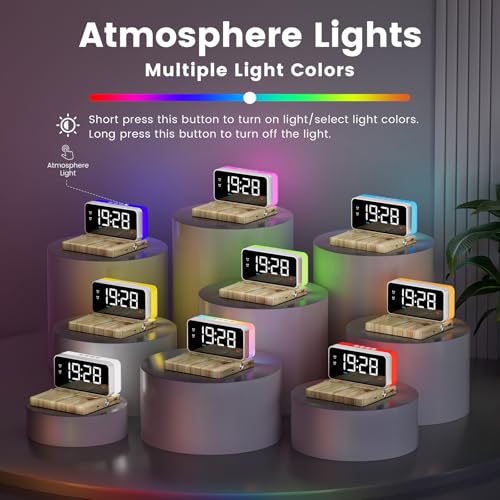 Alarm Clock for Heavy Sleeper,Wireless Charging,Bluetooth Speaker - Image 5