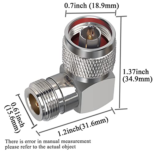 Adaptador en ángulo derecho N Macho a Hembra 90° 2 unidades miniatura 2