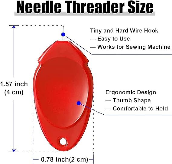 Image of Needle Threader, Small Needle Eye Threader Tool, Easy Threader for Machine and Hand Sewing, Threading, Ideal for Needlework, with Transparent Box, Color Random (6pcs) (T5 + ST 4 with Box)
