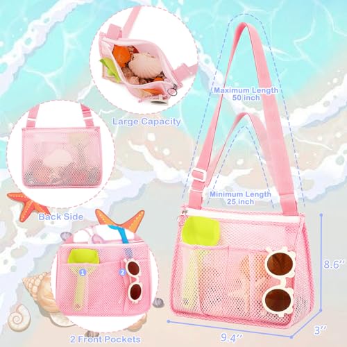 Image of Fammart Mesh Beach Bag for Women, Large Beach Toy Pool Bag with Zipper Pocket, SandProof Cruise Essentials 2026 Family Travel
