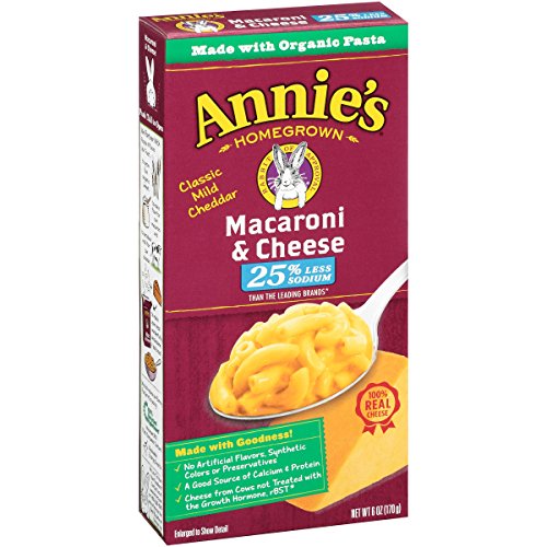 Annie's Mild Cheddar Macaroni and Cheese, Natural, 25% Less Sodium, 6 oz