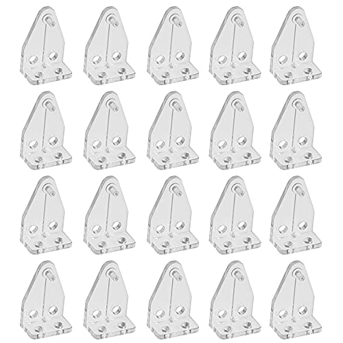 PREMJCROY 20 Pcs Blind Hold Down Brackets Plastic Blind Rail Hold Clips Durable Clear Blind Brackets for Horizontal Blinds Shades Windows Doors