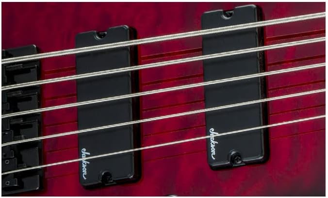 Miniatura 9 de Jackson JS Series - Bajo de concierto de 5 cuerdas JS3VQ, explosión roja transparente, diapasón de amaranto