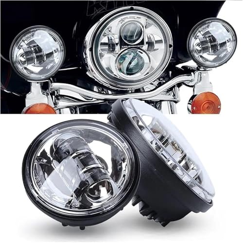 Ensemble de phares pour moto finition chrome pour Softail et FLHTCU - 4
