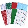 SUNCOLOR Papel de seda de Navidad, 80 hojas, 20 x 20 pulgadas, 8 diseños, patrones navideños, rojo, verde, azul y blanco, embalaje de regalo