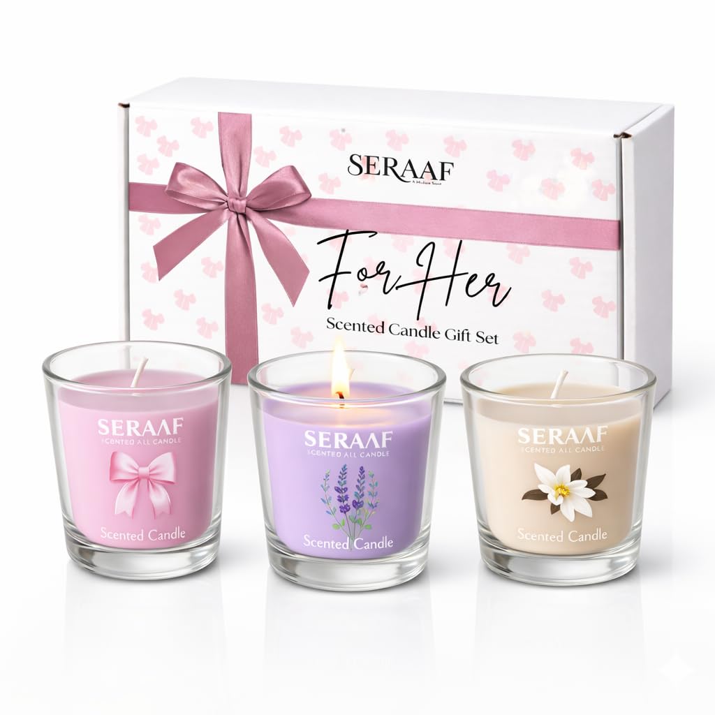 Scented Candle Gift Set for Girlfriend & Wife, Pack of 3 Glass Jar Candles for Decoration, Bubblegum & Vanilla, Lavender & Lemongrass, Vanilla & Oudh, Valentine Gift-Ready Box, Home Decor-image-21