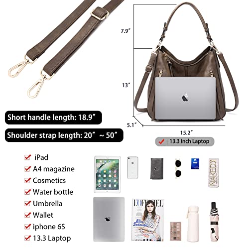 Image of lapsting Hobo Bags for Women Handbags Purse Ladies Boho Shoulder Bag Crossbody Purses Faux Leather