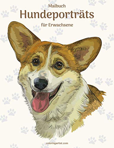 Malbuch Hundeporträts für Erwachsene (German Edition)