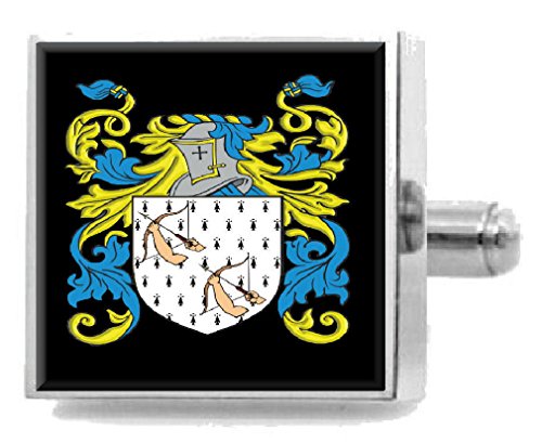 Clip para corbata Capell England con escudo de apellidos y bolsa
