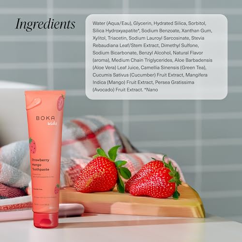 Image of Boka Fluoride Free Toothpaste Nano Hydroxyapatite Toothpaste - Strawberry Mango Flavor, 1.3 oz 2pk