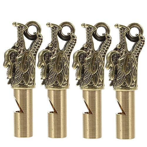 OSOLADY 4pcs Ornaments Whistles Whistle Animal Camping Supply Camping Whistle Survival Whistle Portable Emergency Whistle Dragon Whistle Delicate Hiking Whistle Safety Whistle Brass